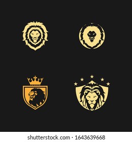 lion head logo template vector icon