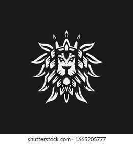 Lion head logo template. Vector illustration
