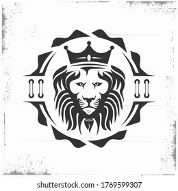 lion head logo template vector icon
