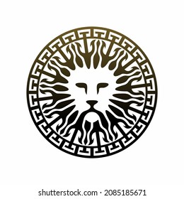 lion head logo template vector icon