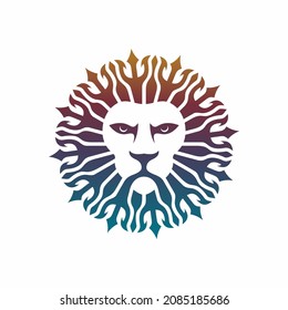 lion head logo template vector icon
