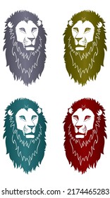 Lion Head Logo Template Vector Illustration. Lion Head Isolated On A White Background
