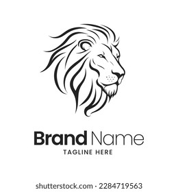 Lion head logo template vector icon illustration design Lion head logo template