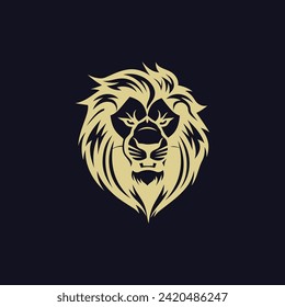 lion head logo template vector icon
