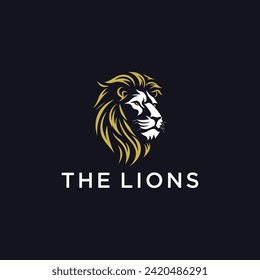 lion head logo template vector icon
