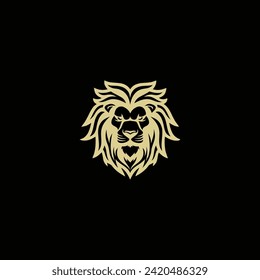 lion head logo template vector icon
