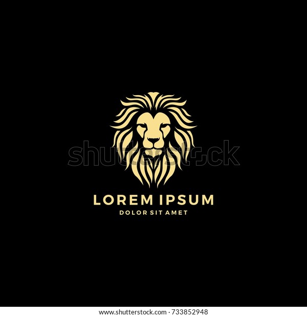 Lion Head Logo Template Vector Icon Stock Vector (Royalty Free) 733852948