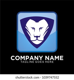 Lion head logo template for web and business company