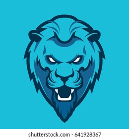 A Lion head logo. This is vector illustration ideal for a mascot and tattoo or T-shirt graphic.