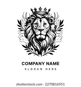 Lion Head logo Tribal Tattoo illustration for Courage and Leadership Roar with Confidence