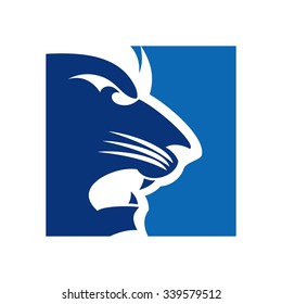 lion head logo vector.