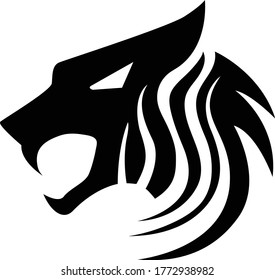lion head logo vector, A Lion head logo in black and white