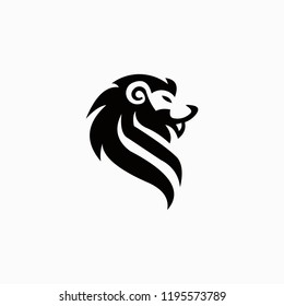 Lion Head Logo Vector Design Template
