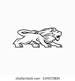 Lion Head Logo Vector Design Template
