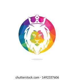 Lion head logo vector design. lion king head sign concept.