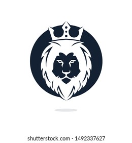 Lion head logo vector design. lion king head sign concept.