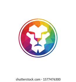 Lion head logo vector design. lion king head sign concept.	
