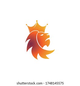 Lion head logo vector design. lion king head sign concept.