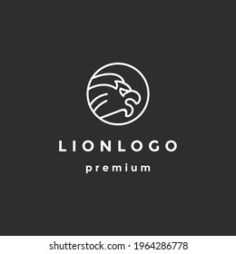 Lion Head Logo vector design on black background