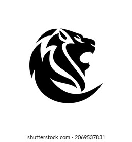 Plantilla de diseño de vectores con logotipo de cabeza de león