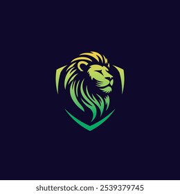 lion head logo vector design illustration background with dark background