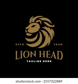 Lion head logo vector design. Lion logo line art vector icon. Vintage hipster lion head emblem logo design