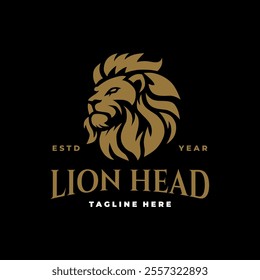 Lion head logo vector design. Lion logo line art vector icon. Vintage hipster lion head emblem logo design