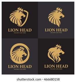 Lion Head logo vector design template ,Suitable for your business ,Sport team 