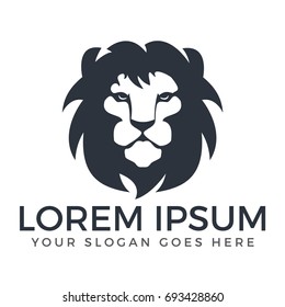 Lion head logo vector design. lion king head sign concept.