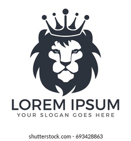 Lion head logo vector design. lion king head sign concept.