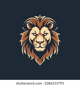 lion head logo vector editable