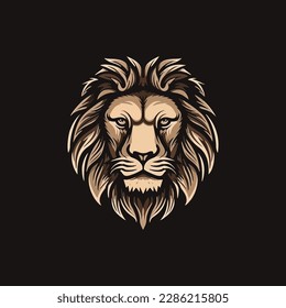 lion head logo vector editable