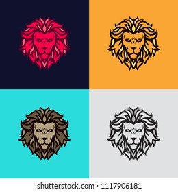 lion head logo vector emblem