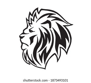 Lion head logo, vector emblem.