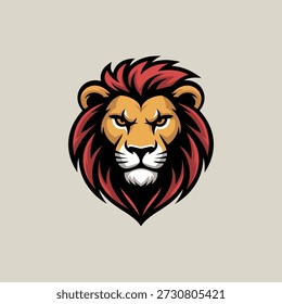 Lion Head Logo Vector, Fierce Wild Animal Mascot Emblem