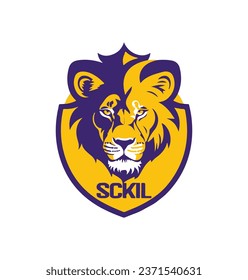 Vector de logotipo de cabeza de león para juegos y logotipos