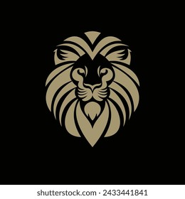 lion head logo vector graphic design