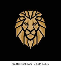lion head logo vector graphic design 