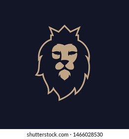 lion head logo vector icon illustration