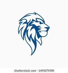 lion head logo vector icon illustration template