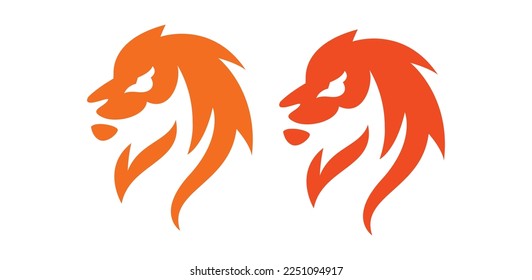 Lion Head Logo Vector Icon Symbol Template