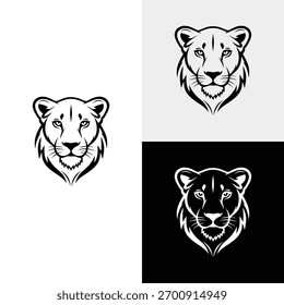 lion head logo vector icon illustration