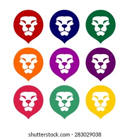 lion head logo vector. lion icon app. lion application template symbol. lion logo for your company. pride honor security symbol.