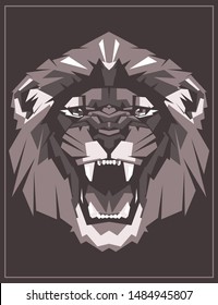 lion head logo. vector illustration of animals. 
