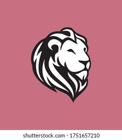 Lion Head logo, Vector Illustration, simple flat style for your company logo