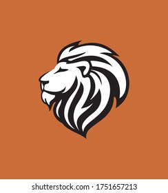 Logo de Lion Head, Ilustración vectorial, sencillo estilo plano para el logotipo de tu empresa