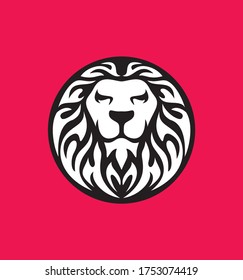 Lion Head logo, Vector Illustration, simple flat style for your company logo