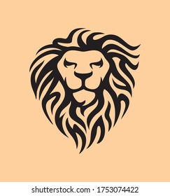 Lion Head logo, Vector Illustration, simple flat style for your company logo