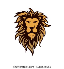 Lion Head Logo Vector Illustration 
