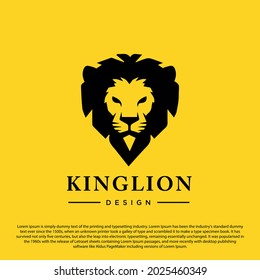 Lion head logo vector illustration, emblem design.